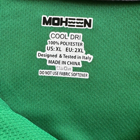MOHEEN Men’s Cool Dri Polo Golf Shirt. Short Sleeve, Green And Gray. Size XL - Picture 3 of 5